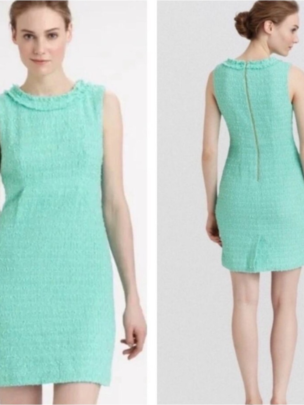 Kate Spade Sleeveless Tiffany BlueTweed Shift Dress